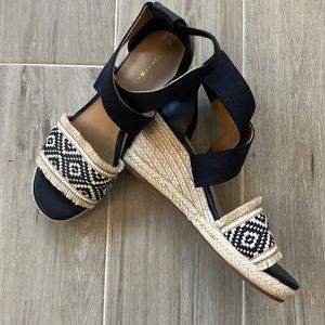 Tommy Hilfiger navy wedge sandals